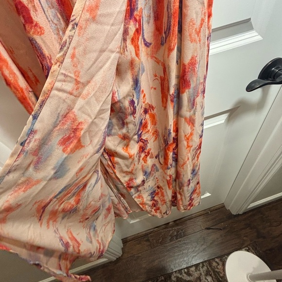 Halogen orange/pink cloud wash wrap dress s: 2x - Picture 6 of 7